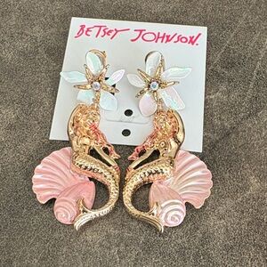 Betsey Johnson Pink Mermaid Earrings